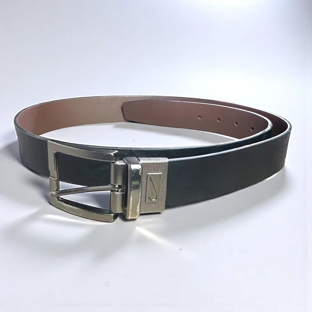 Nike Men's Reversible Belt Black Brown Classic Buckle Casual Dress L 38-40